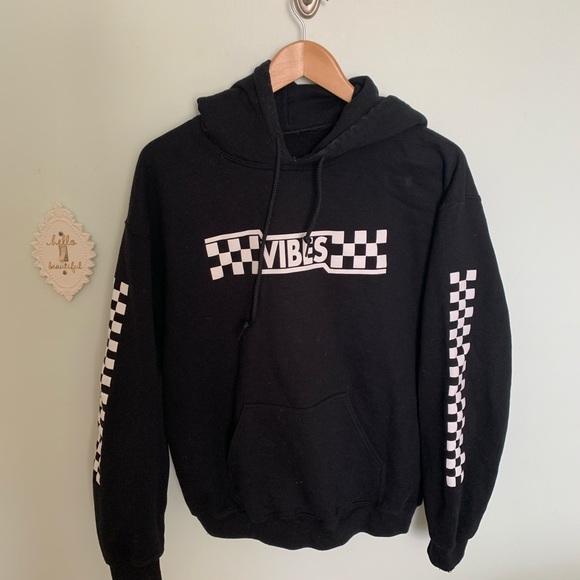 Vibes checkered hoodie Clearance